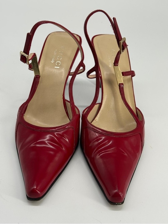 Gucci Patent Leather Slingback Pumps Red Size 7.5 - Picture 2 of 9
